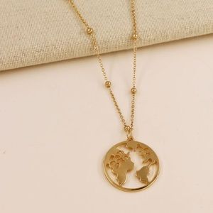 Hollowed out world 🌎 necklace!
